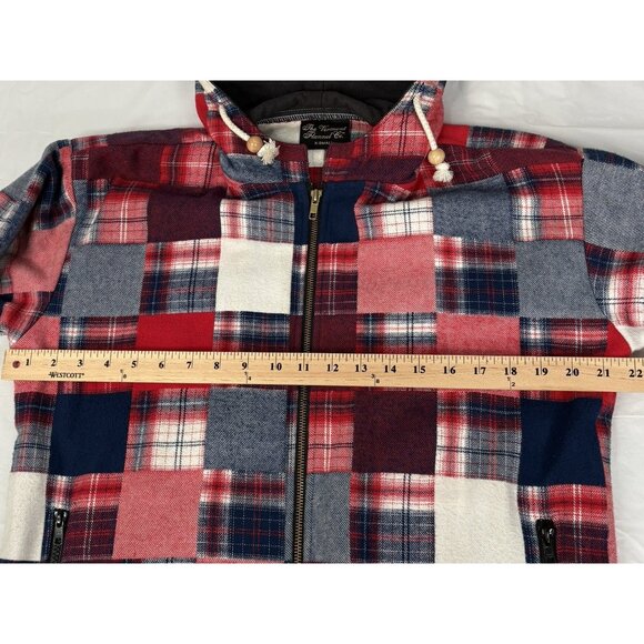 Vermont Flannel Co Hooded Men's XS Cottage Cozy Patchwork Plaid Full Zip Jacket - Picture 14 of 16